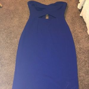 Express cut out blue knee length dress sz small